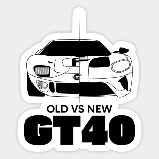 Old vs New GT40 Black Outline Sticker